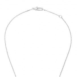 Sterling Silver Trademark Logo Square Pendant Necklace