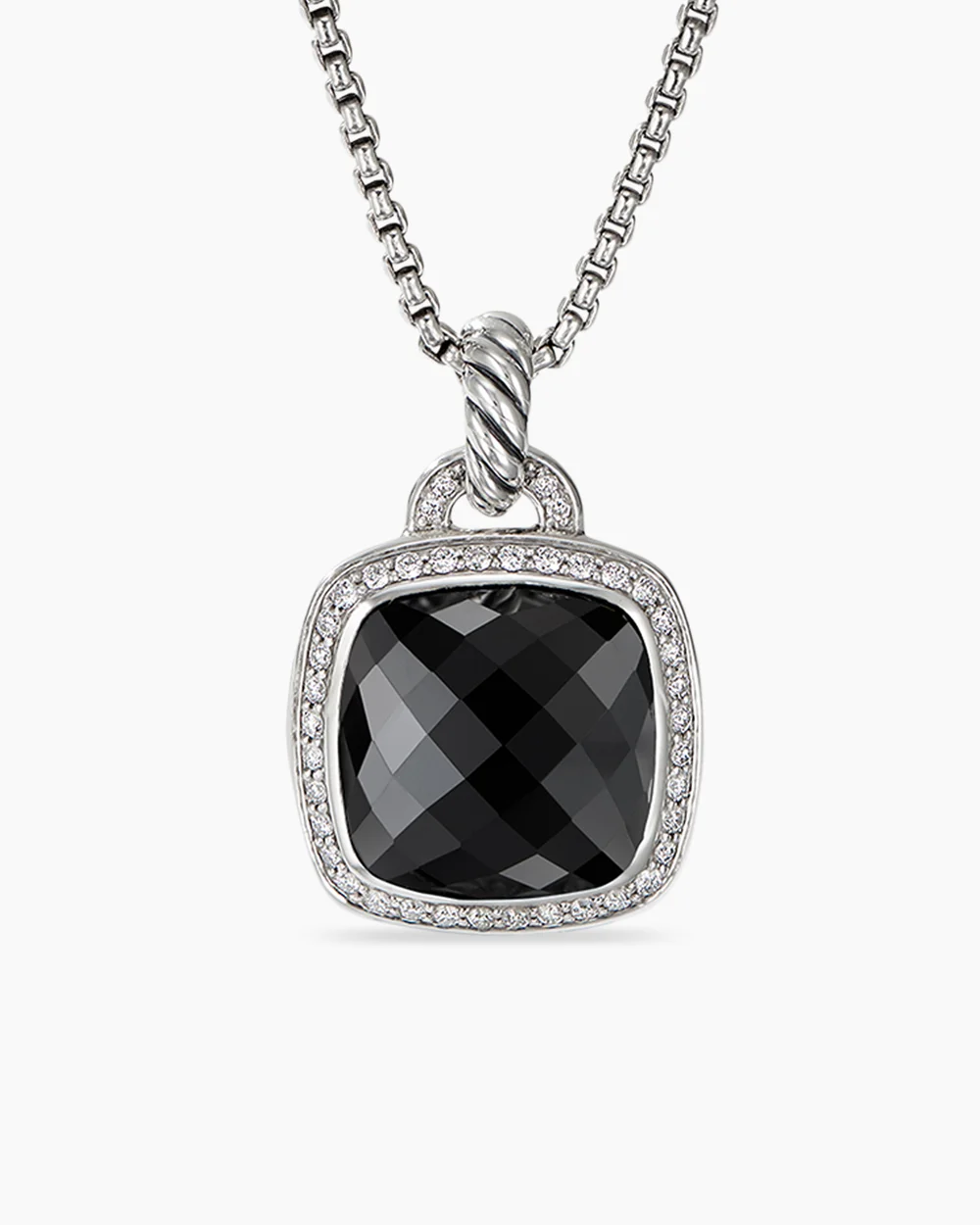Albion® Pendant Sterling Silver with Black Onyx and Diamonds, 14mm