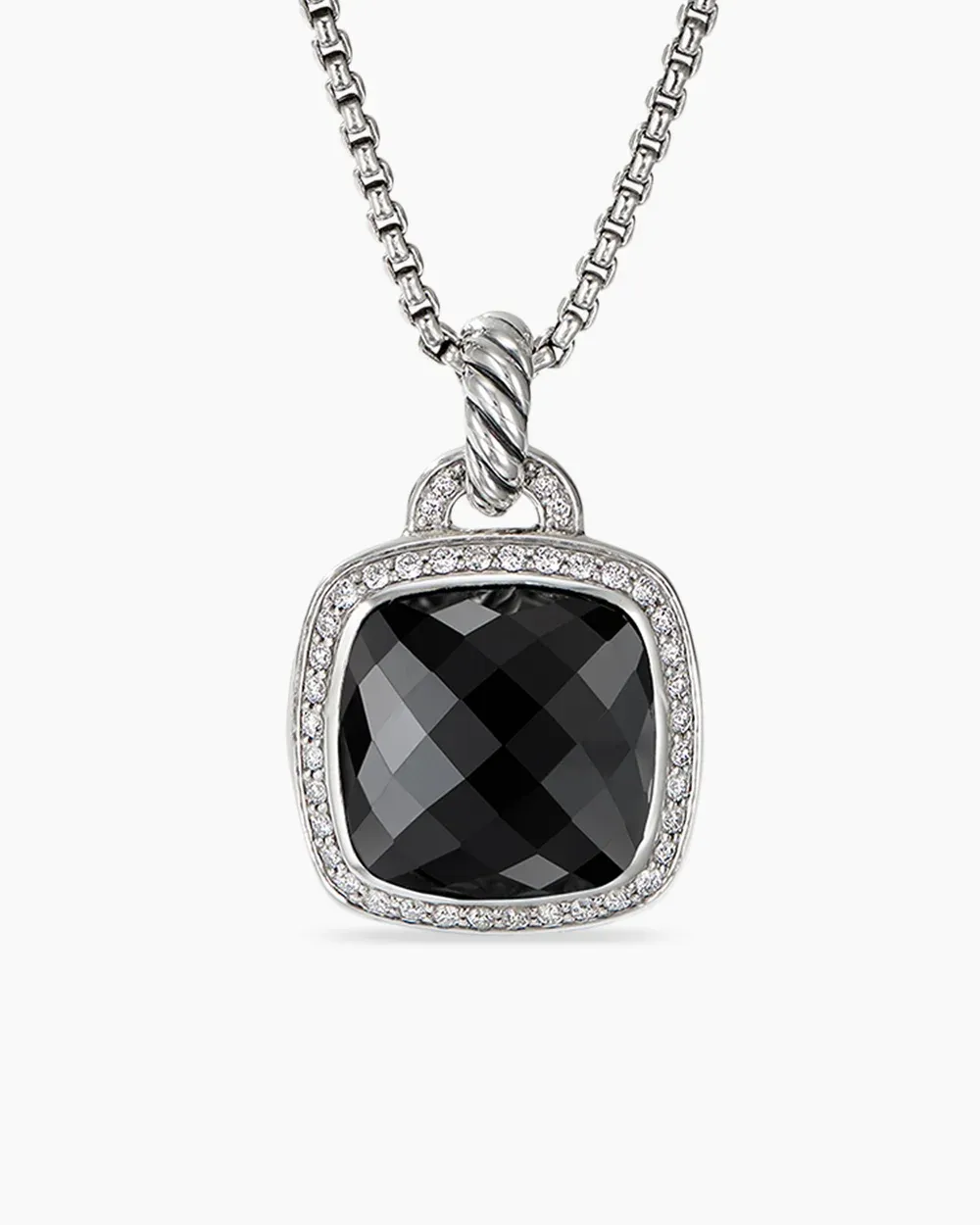 Albion® Pendant Sterling Silver with Black Onyx and Diamonds, 14mm