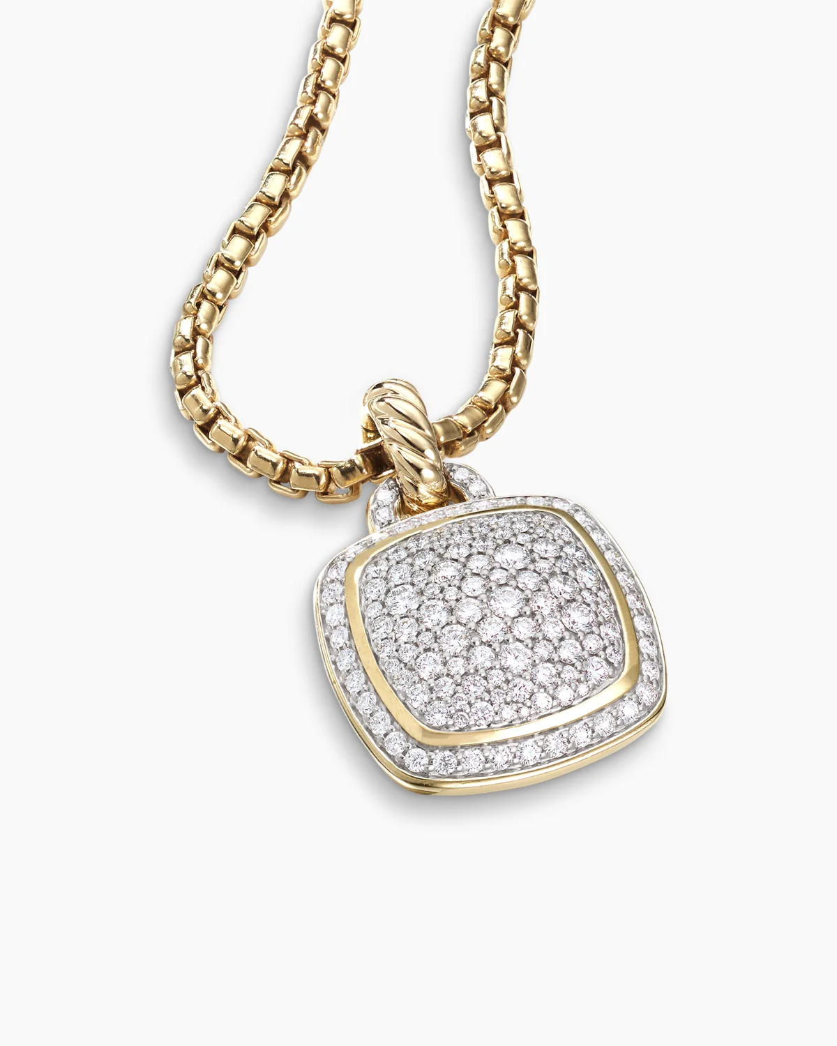 Albion庐 Pendant 18K Yellow Gold with Pav茅 Diamonds, 14mm