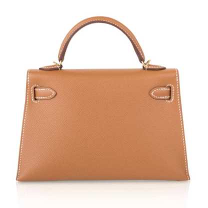 Mini Kelly 20 Bag Sellier Gold Epsom with Gold Hardware