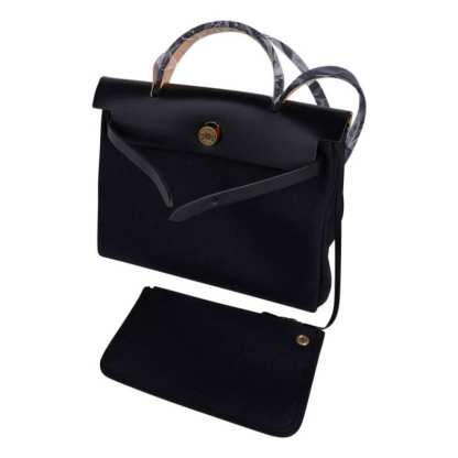 Herbag Zip Black on Black 31 Officier Canvas / Vache Hunter Leather