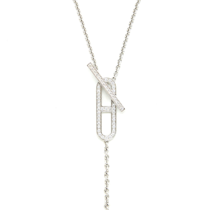 EVER CHAIN D'ANCRE NECKLACE, SMALL MODEL, 18K WHITE GOLD WITH DIMOND