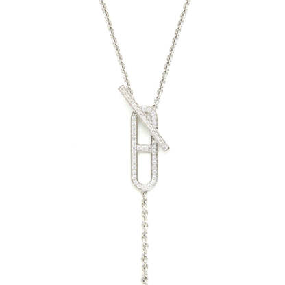 EVER CHAIN D'ANCRE NECKLACE, SMALL MODEL, 18K WHITE GOLD WITH DIMOND
