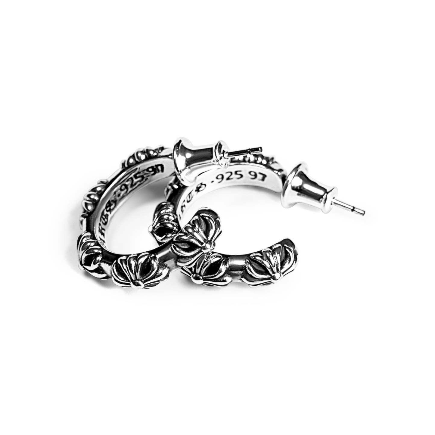 CROSS HOOP EARRING