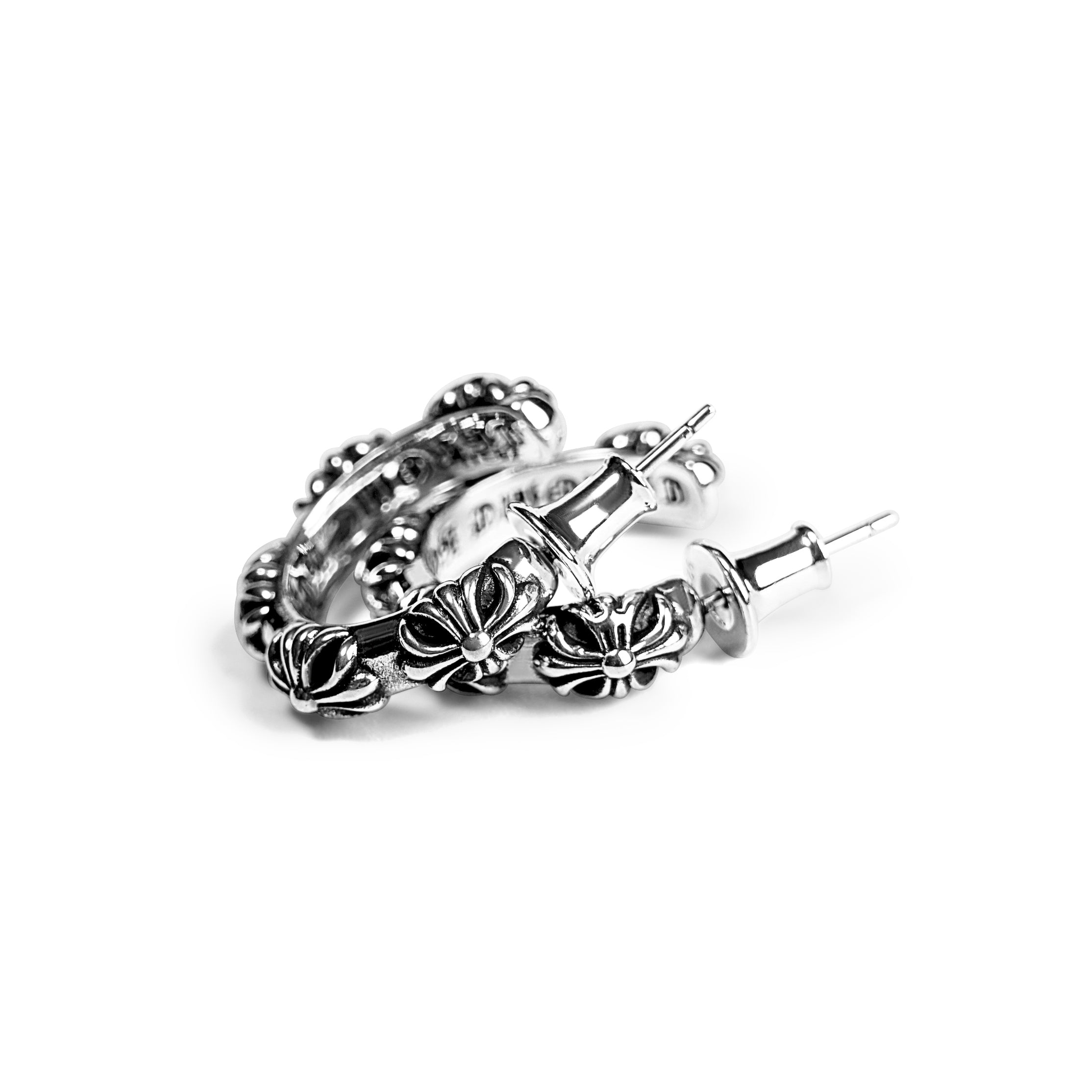 CROSS HOOP EARRING