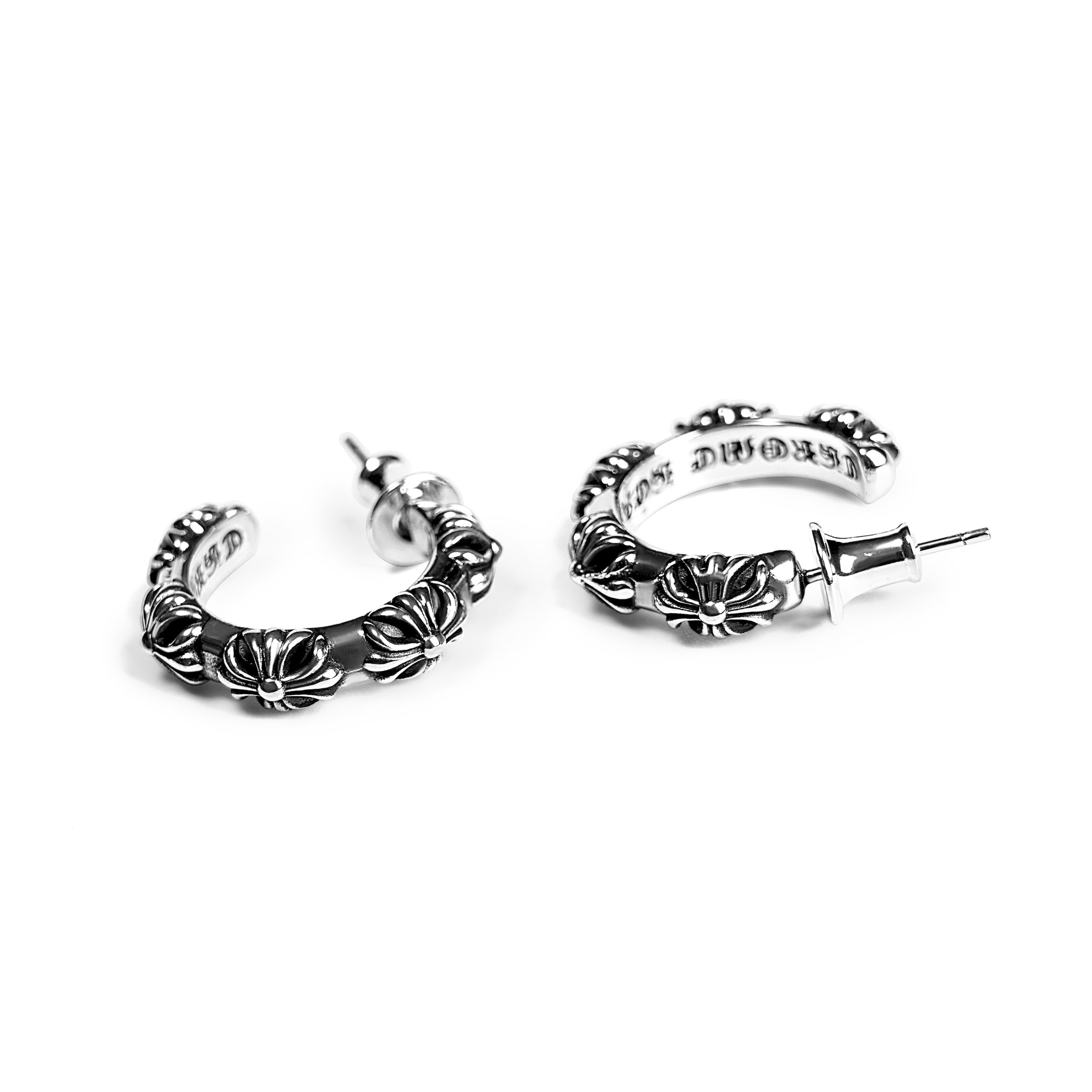 CROSS HOOP EARRING