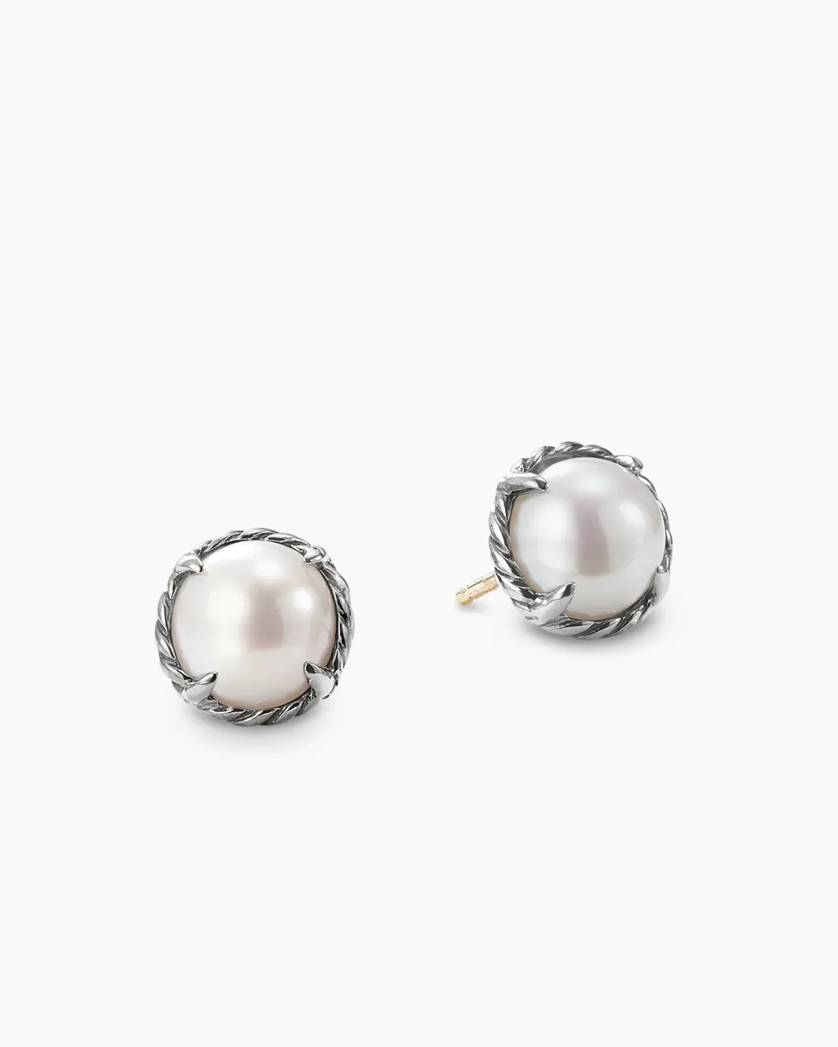 Petite Chatelaine庐 Stud Earrings Sterling Silver with Pearls, 8mm