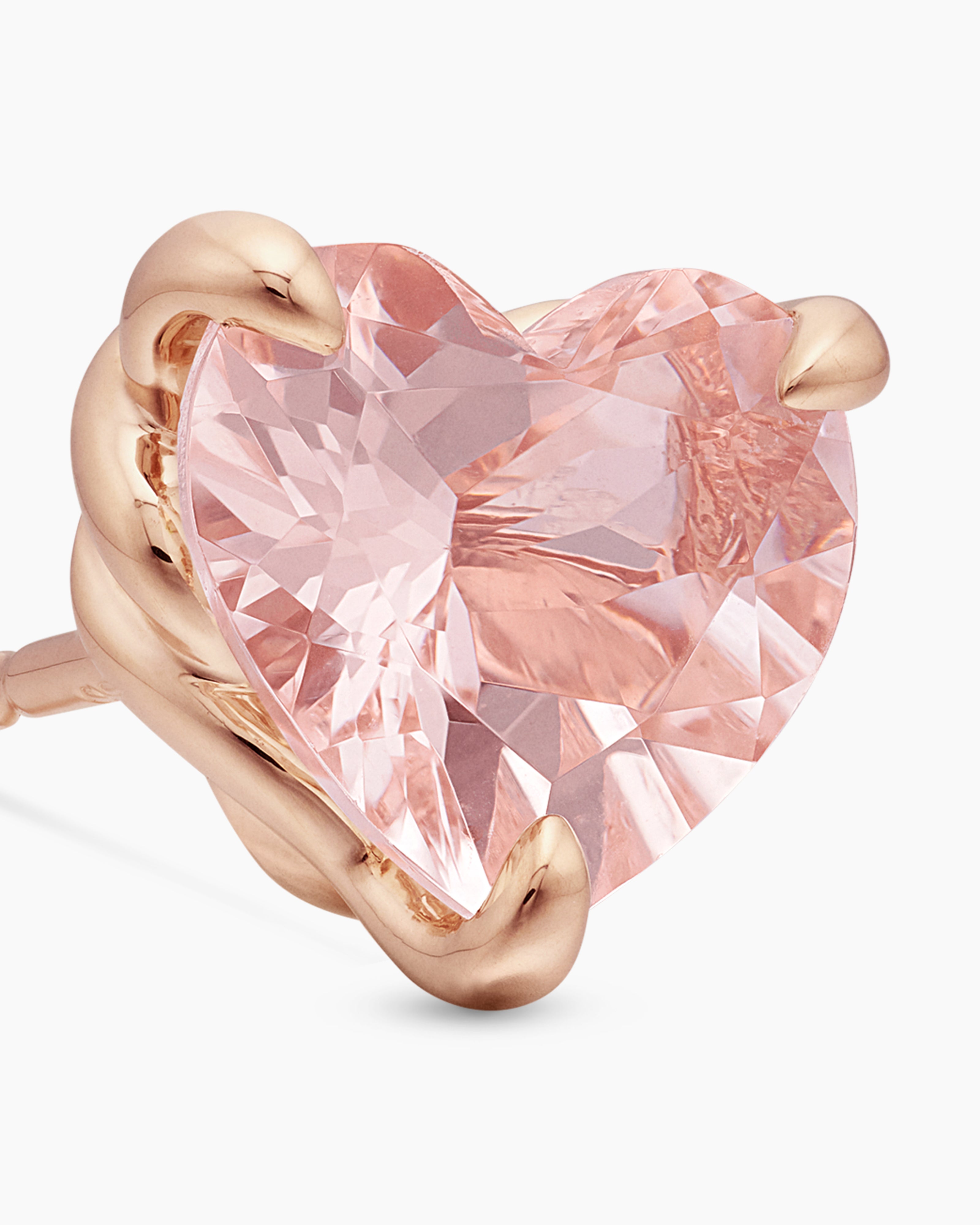 Chatelaine® Heart Stud Earrings 18K Rose Gold with Morganite, 8mm