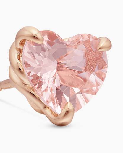Chatelaine® Heart Stud Earrings 18K Rose Gold with Morganite, 8mm