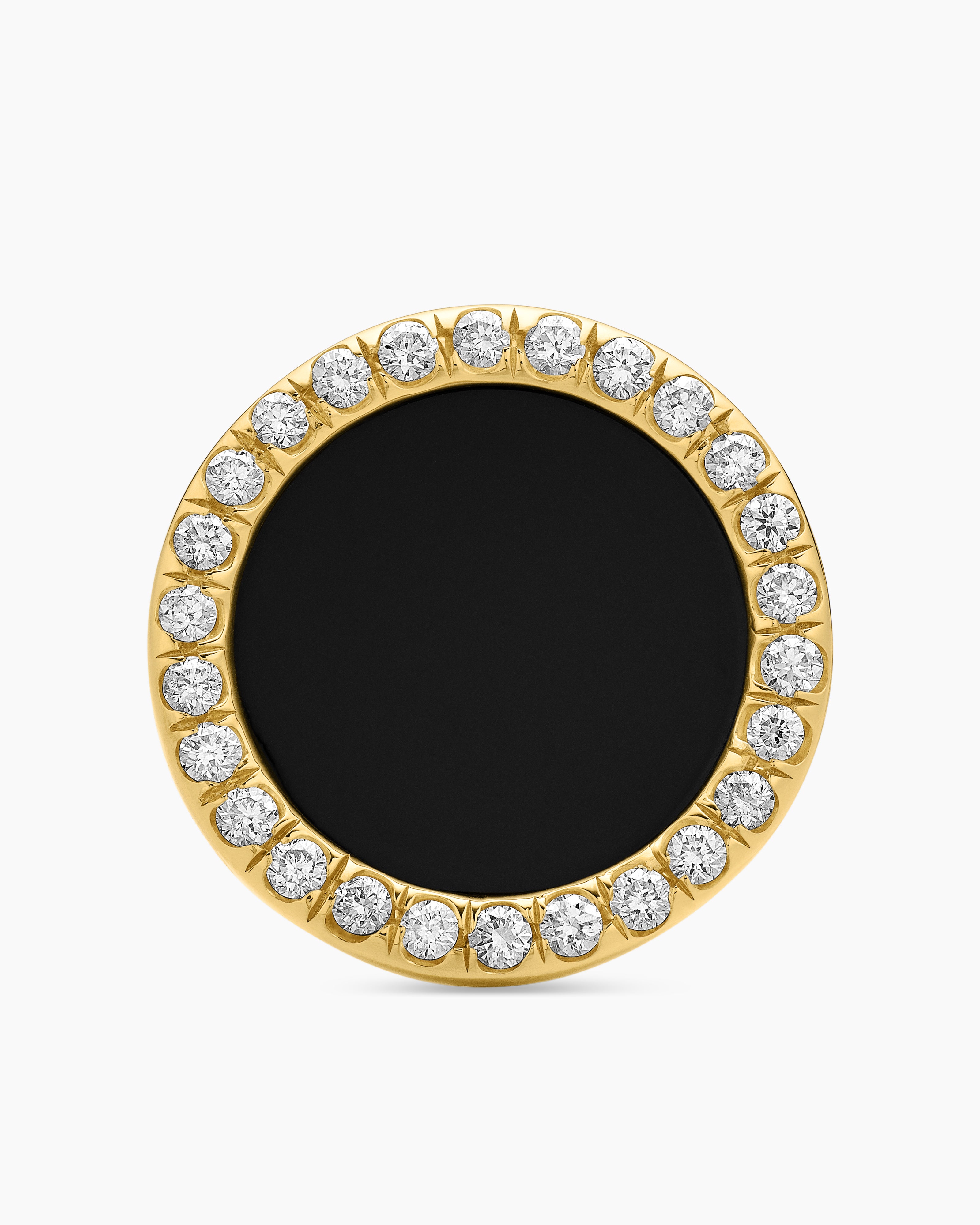 Petite DY Elements® Stud Earrings 18K Yellow Gold with Black Onyx and Diamonds, 14mm