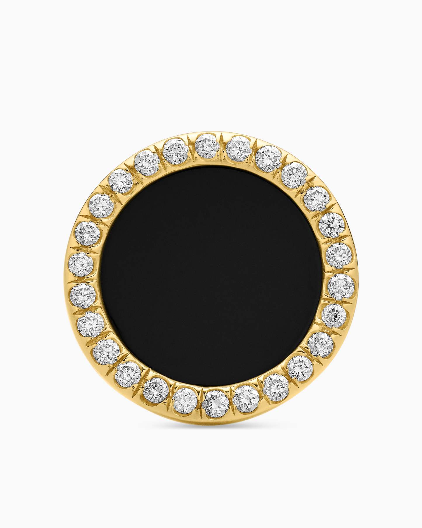 Petite DY Elements® Stud Earrings 18K Yellow Gold with Black Onyx and Diamonds, 14mm