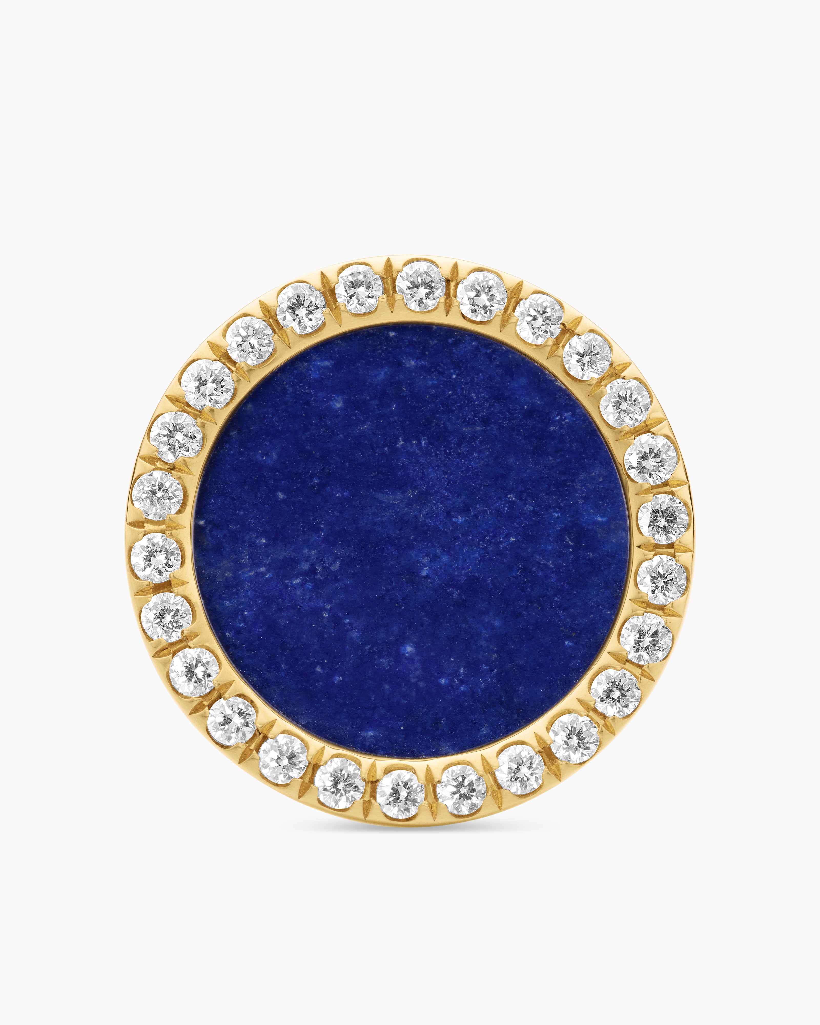 Petite DY Elements® Stud Earrings 18K Yellow Gold with Lapis and Diamonds, 14mm