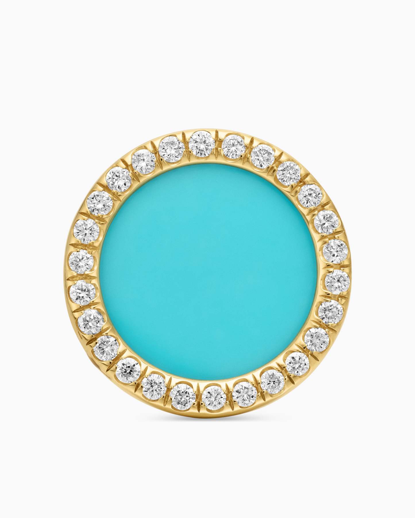 Petite DY Elements® Stud Earrings 18K Yellow Gold with Turquoise and Diamonds, 11mm