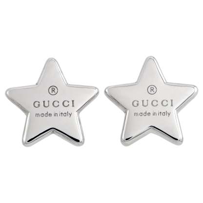 Trademark Rhodium-Plated Silver Star Stud Earrings