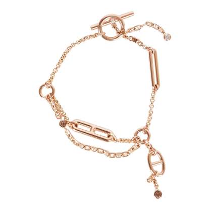 18k Rose Gold Diamond Chaine d'Ancre Chaos XS Bracelet