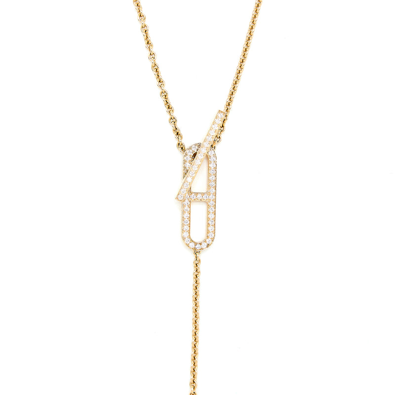 EVER CHAINE D’ANCRE LARIAT NECKLACE GOLD WITH DIAMONDS