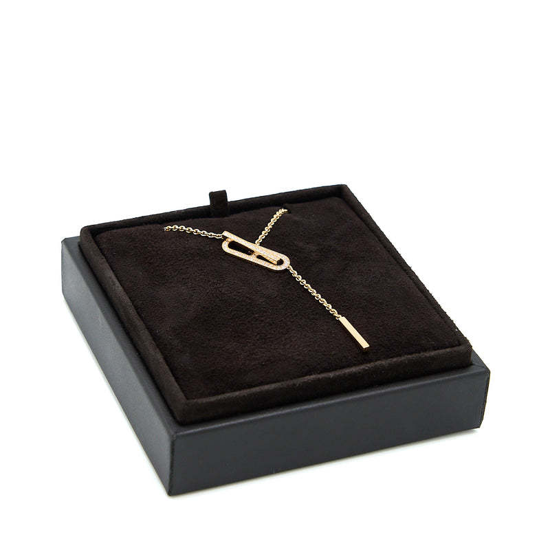 EVER CHAINE D’ANCRE LARIAT NECKLACE GOLD WITH DIAMONDS