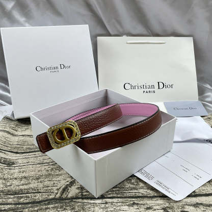 6 Colors luxury rhinestone lychee pattern double-sided belt