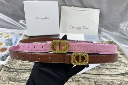 6 Colors luxury rhinestone lychee pattern double-sided belt