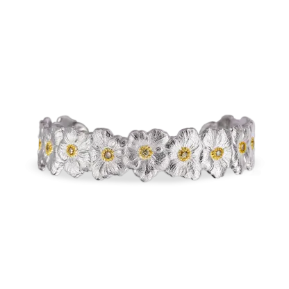 BLOSSOMS SILVER AND VERMEIL CUFF BRACELET WITH FANCY BROWN DIAMONDS