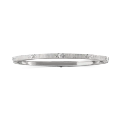 MACRI CLASSICA WHITE GOLD RIGATO BRACELET WITH DIAMONDS