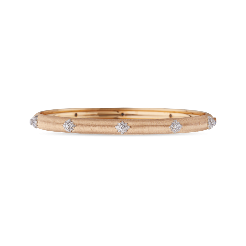 MACRI PINK AND WHITE GOLD BOMBÉ BRACELET WITH DIAMONDS
