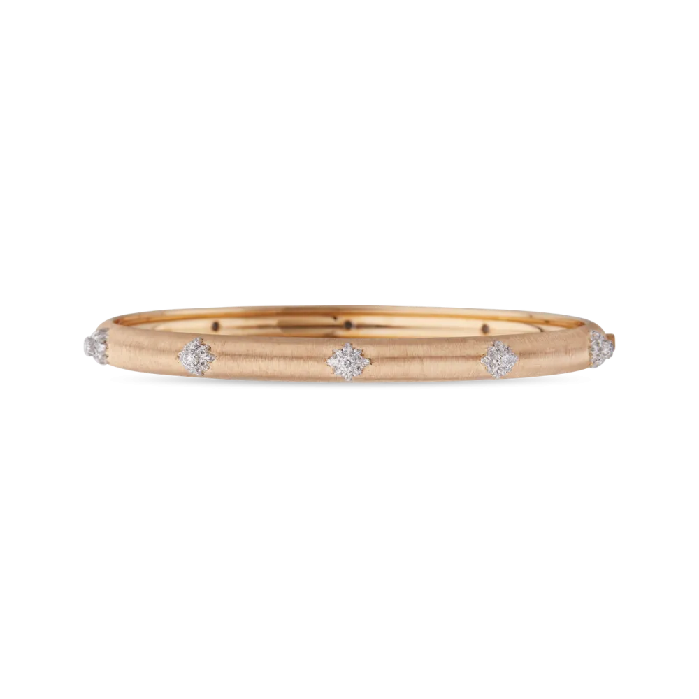 MACRI PINK AND WHITE GOLD BOMBÉ BRACELET WITH DIAMONDS