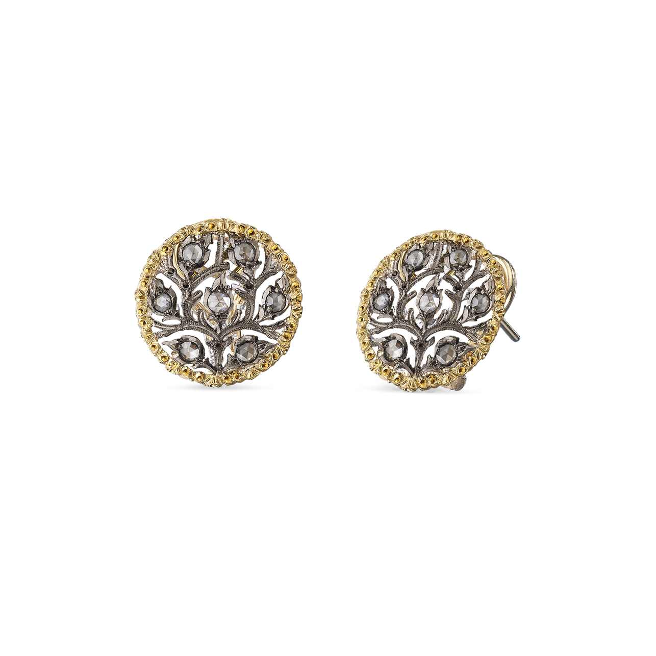 RAMAGE YELLOW AND WHITE GOLD EARRINGS