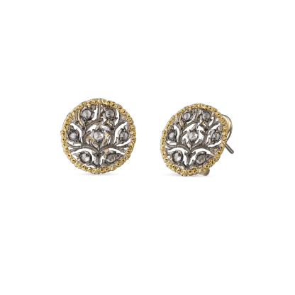 RAMAGE YELLOW AND WHITE GOLD EARRINGS