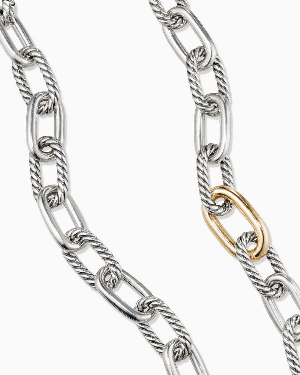 DY Madison庐 Chain Necklace Sterling Silver with 18K Yellow Gold, 11mm