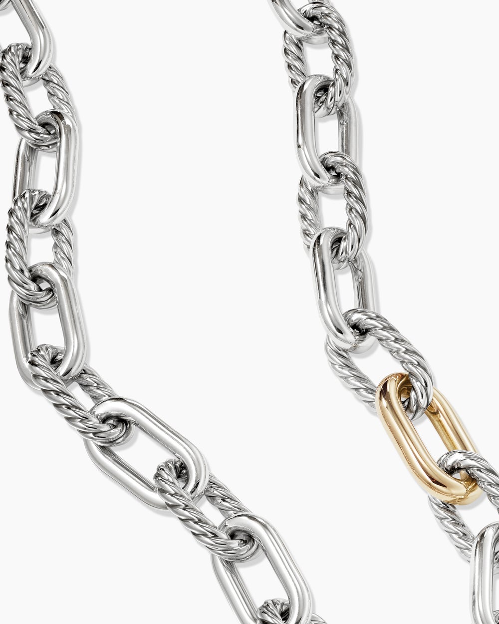 DY Madison庐 Chain Necklace Sterling Silver with 18K Yellow Gold, 13.5mm