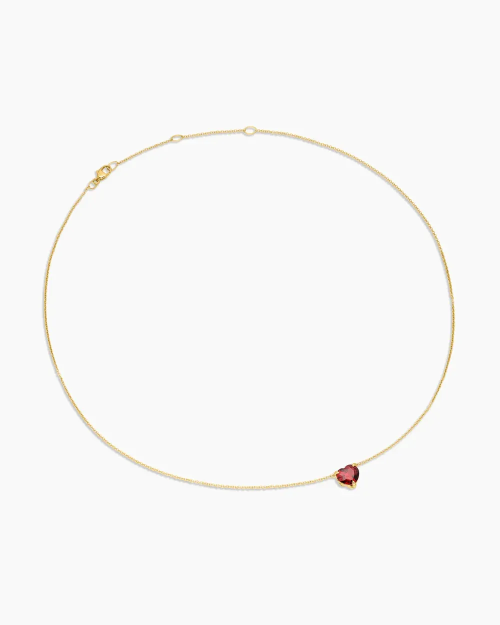 Chatelaine® Heart Pendant Necklace 18K Yellow Gold with Garnet, 8mm