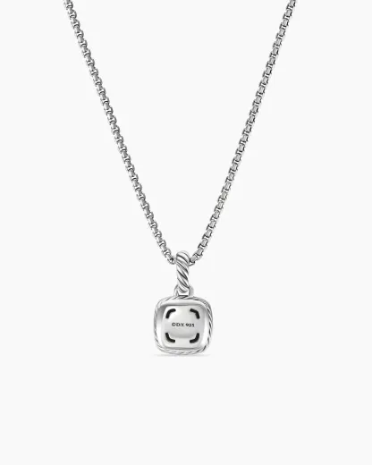 Petite Albion庐 Pendant Necklace Sterling Silver with Pav茅 Diamonds, 7mm