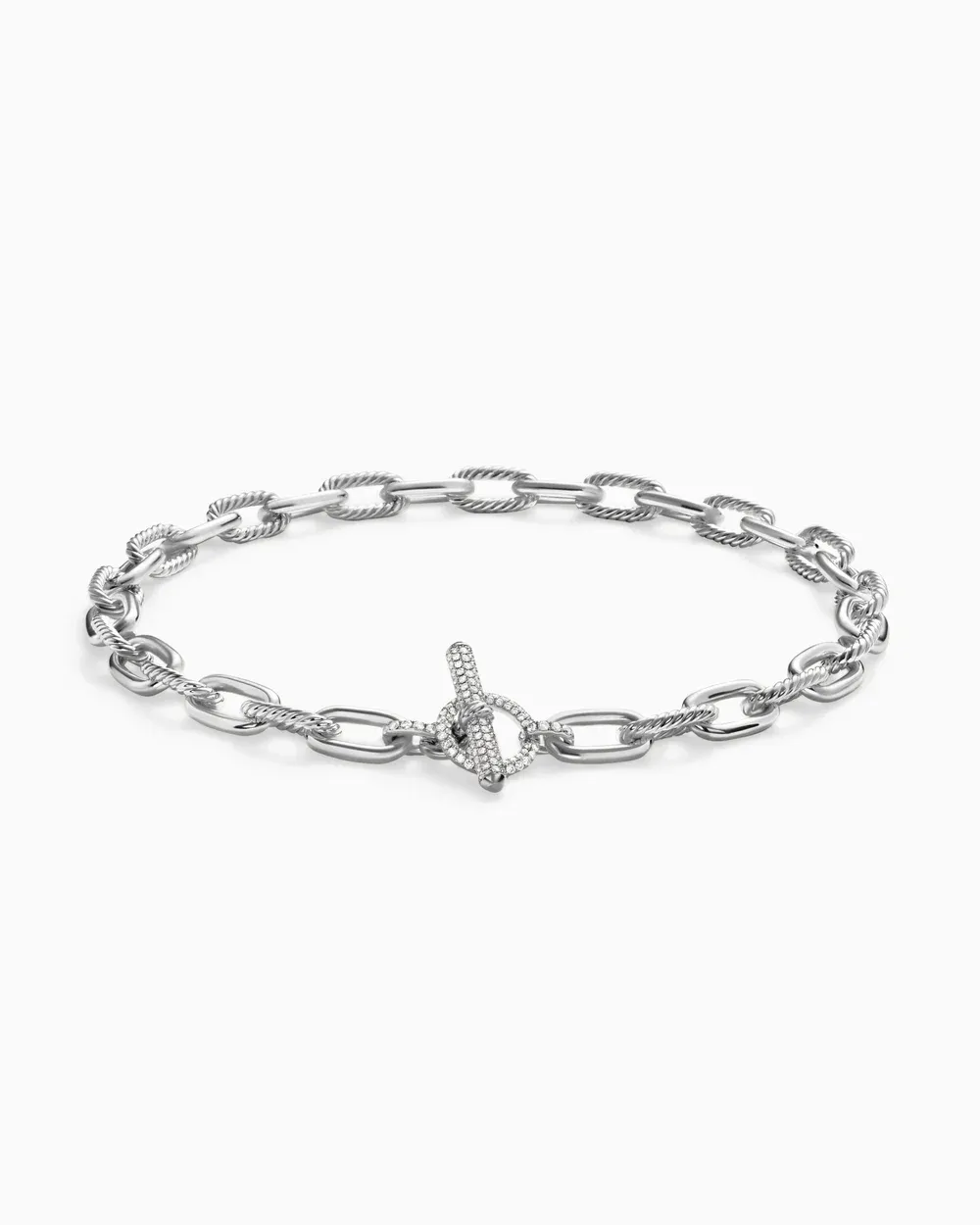 DY Madison® Toggle Chain Necklace Sterling Silver with Diamonds 11mm
