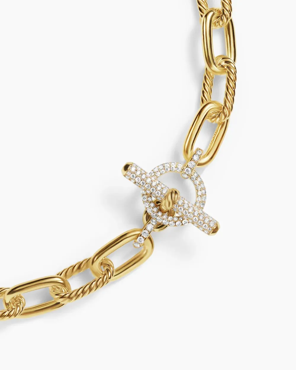 DY Madison® Toggle Chain Necklace 18K Yellow Gold with Diamonds, 11mm
