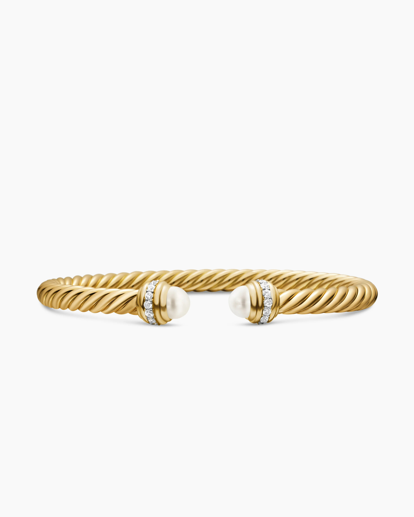Classic Cablespira® Bracelet 18K Yellow Gold with Pearls and Diamonds, 5mm