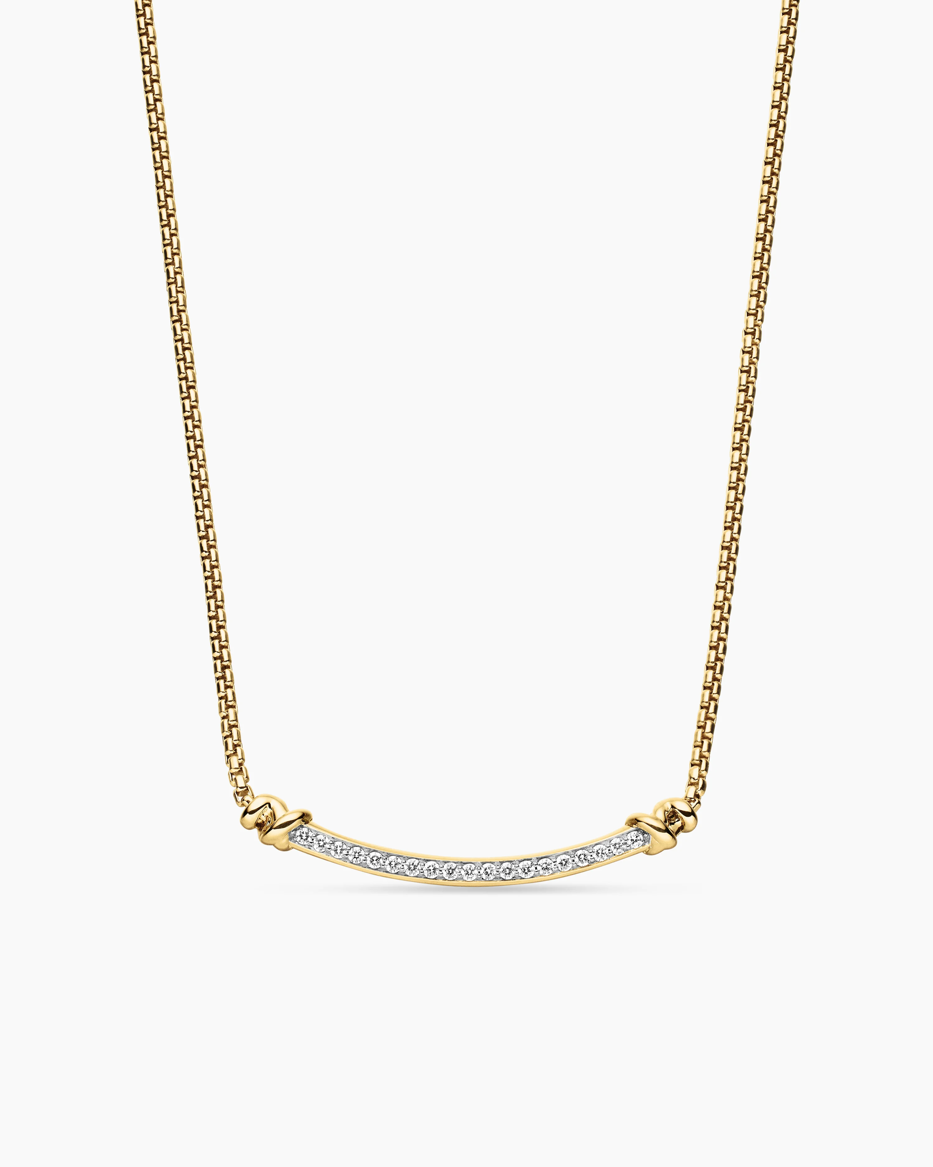 Petite Helena Wrap Station Necklace 18K Yellow Gold with Diamonds, 29mm