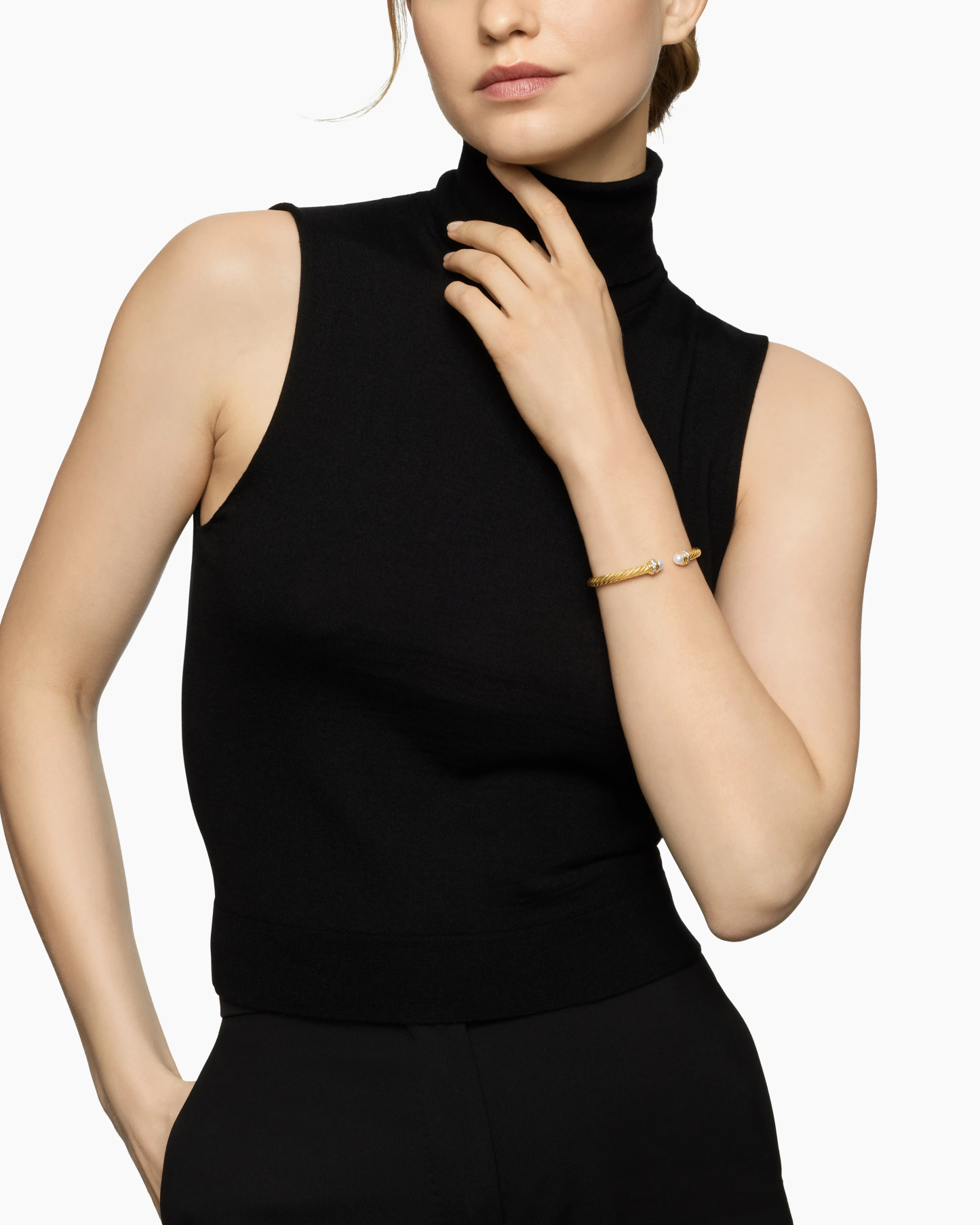 Classic Cablespira® Bracelet 18K Yellow Gold with Pearls and Diamonds, 5mm