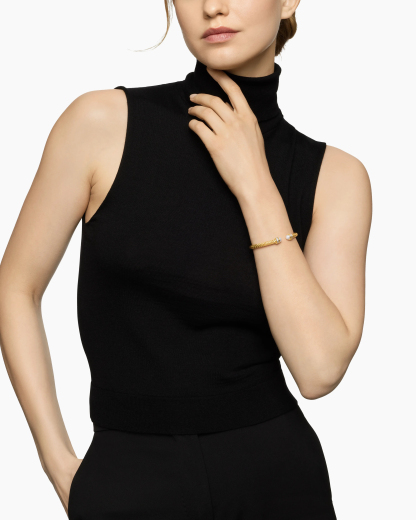 Classic Cablespira® Bracelet 18K Yellow Gold with Pearls and Diamonds, 5mm