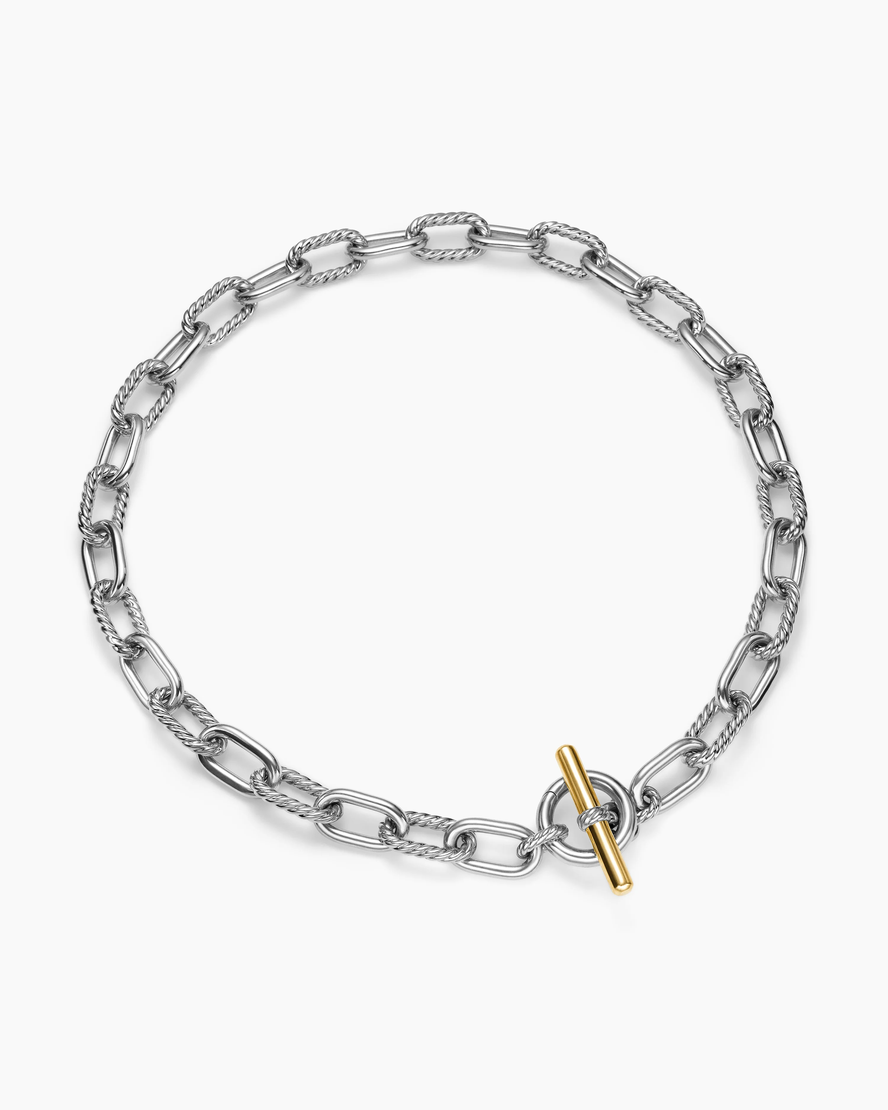 DY Madison® Toggle Chain Necklace Sterling Silver with 18K Yellow Gold, 11mm