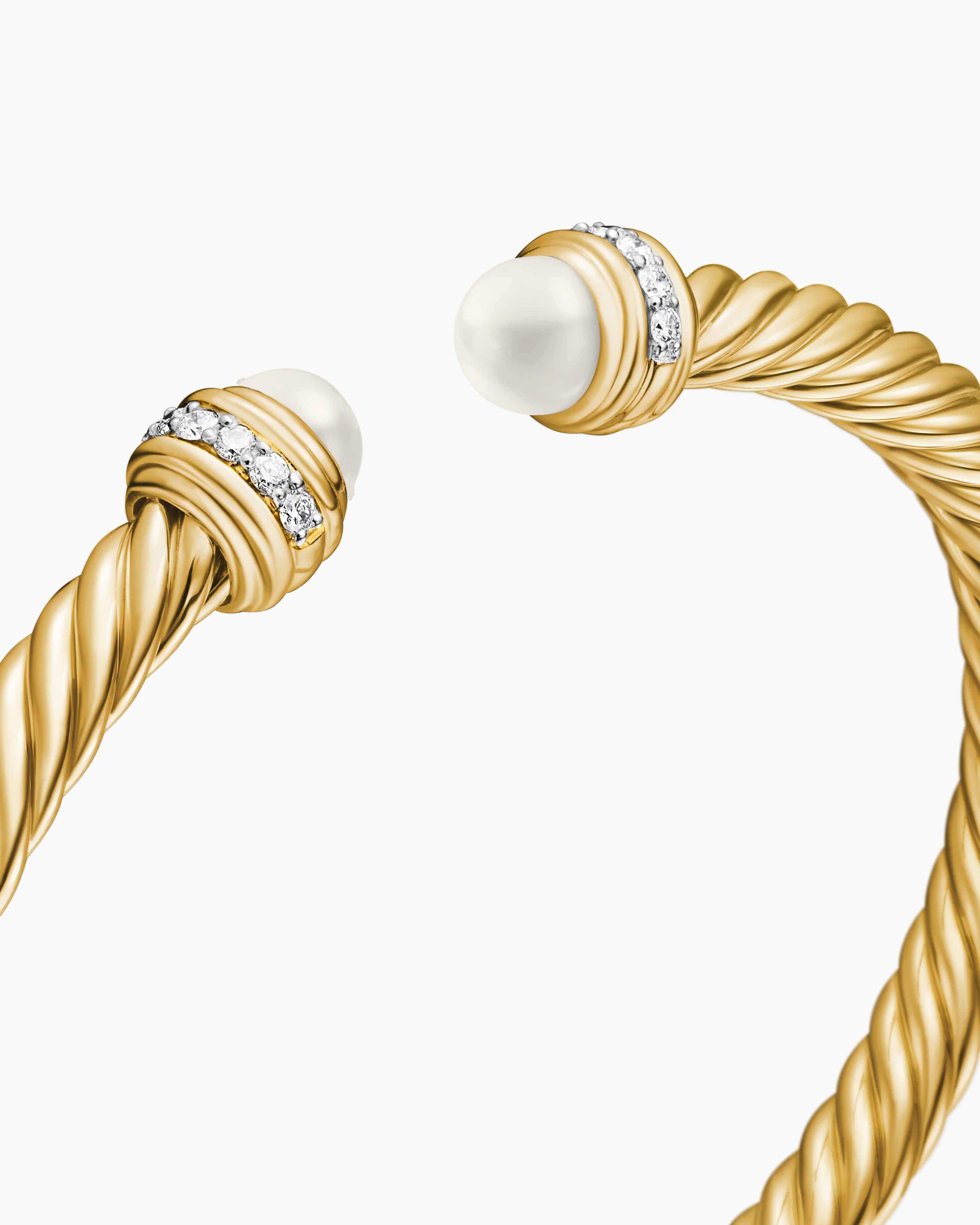 Classic Cablespira® Bracelet 18K Yellow Gold with Pearls and Diamonds, 5mm