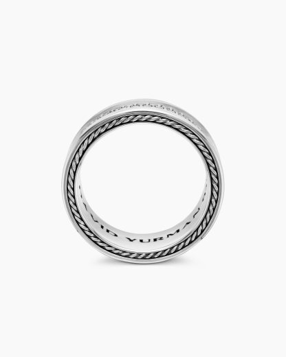 Streamline® Pavé Three Row Band Ring Sterling Silver with Diamonds, 8.5mm
