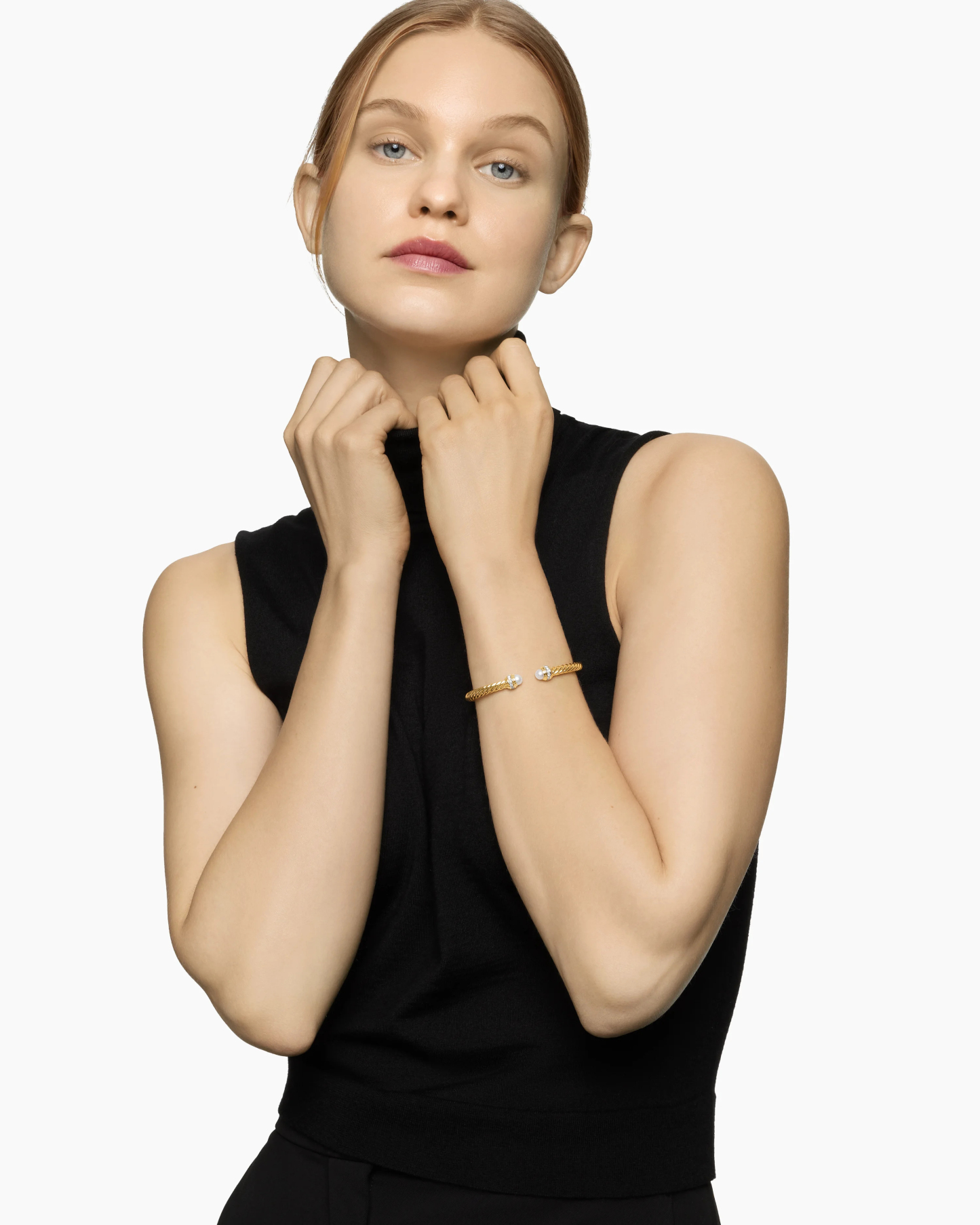 Classic Cablespira® Bracelet 18K Yellow Gold with Pearls and Diamonds, 5mm