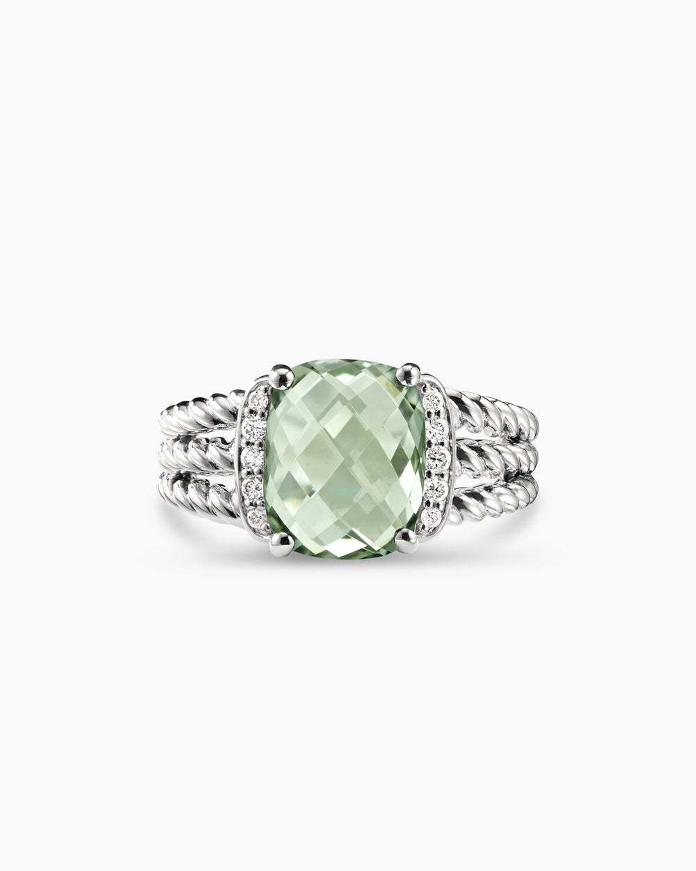 Petite Wheaton庐 Sterling Silver with Prasiolite and Diamonds, 10mm