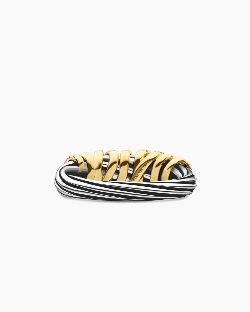 Helena Ring Sterling Silver with 18K Yellow Gold and Diamonds, 7.7mm
