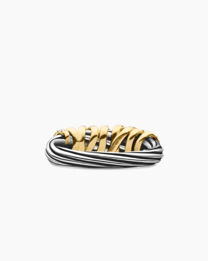 Helena Ring Sterling Silver with 18K Yellow Gold and Diamonds, 7.7mm