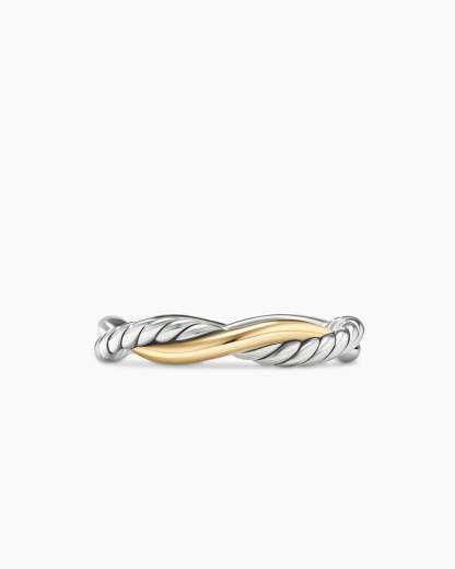 Petite Infinity Band Ring Sterling Silver with 14K Yellow Gold, 4mm