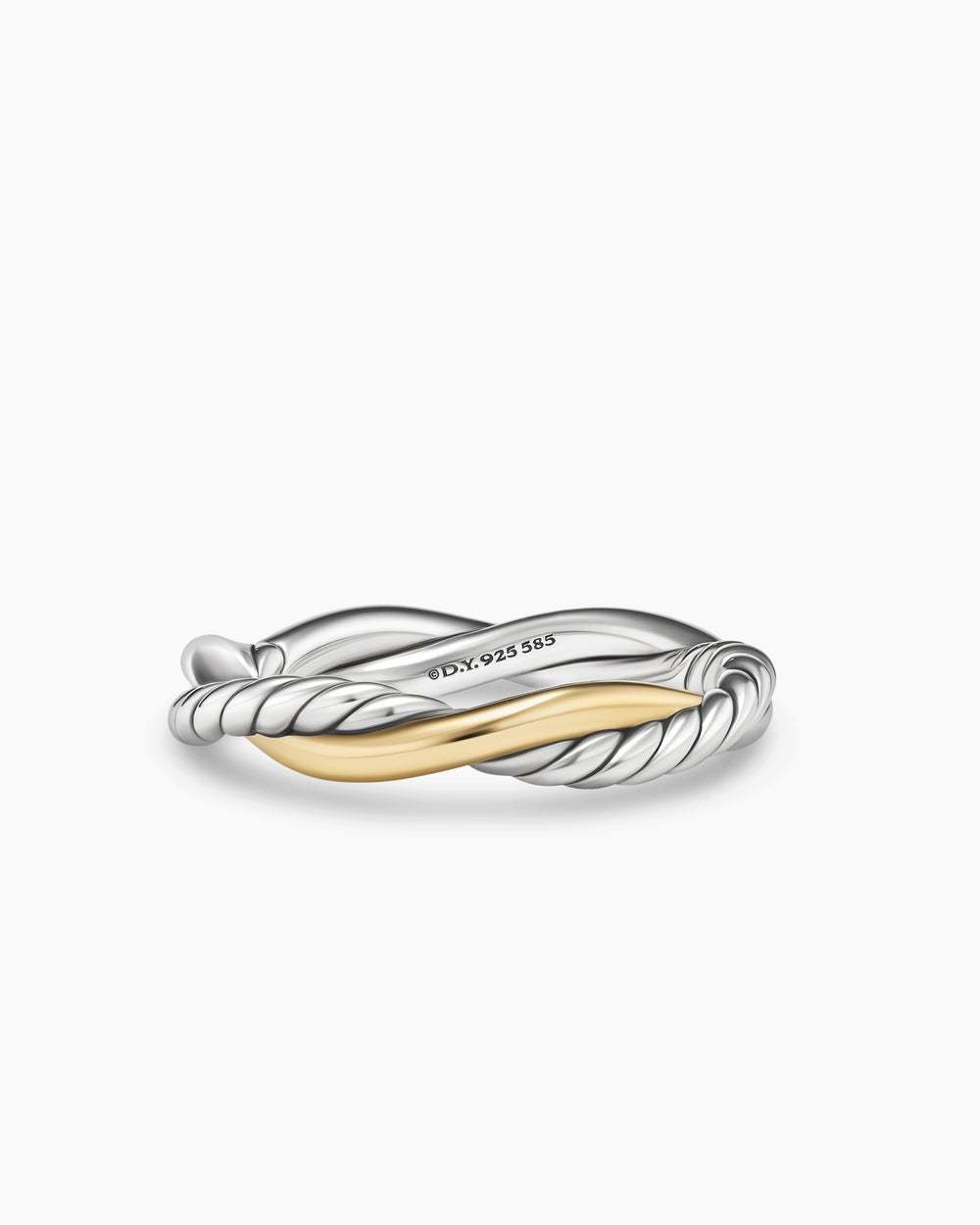 Petite Infinity Band Ring Sterling Silver with 14K Yellow Gold, 4mm