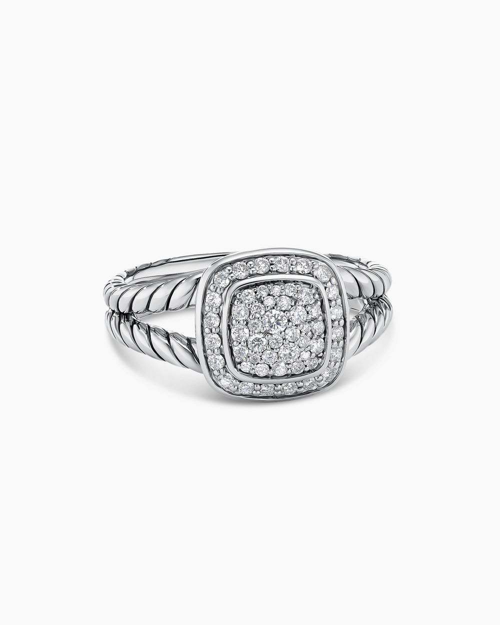Petite Albion庐 Ring Sterling Silver with Pav茅 Diamonds, 7mm